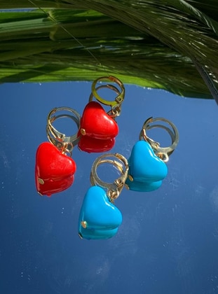Red - Blue - Earring - İsabella Accessories