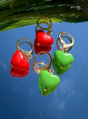 Red -  - Green - Earring - İsabella Accessories