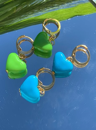 Blue - Green - Earring - İsabella Accessories