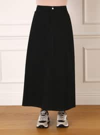 Plus Size Denim Skirt Black
