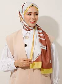 Alice Patterned Silky Twill Shawl Multicolor