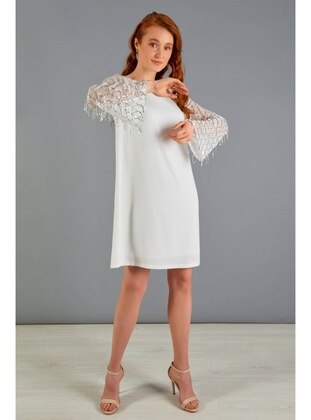Fully Lined - 1000gr - Ecru - Modest Plus Size Evening Dress - Carmen
