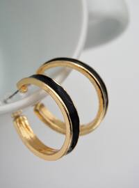 Adonia Gold Color Plated Earrings Black