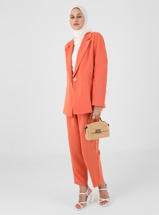 Orange - Unlined - Shawl Collar - Jacket - İroni
