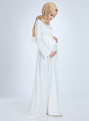  - White - Maternity Evening Dress - Moda Labio