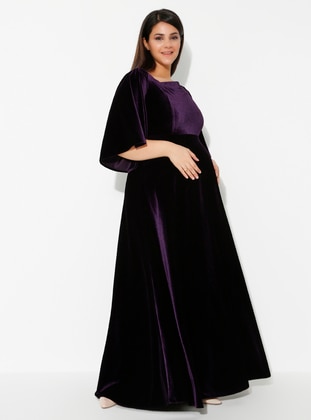 Crew neck - Black - Maternity Evening Dress - Moda Labio