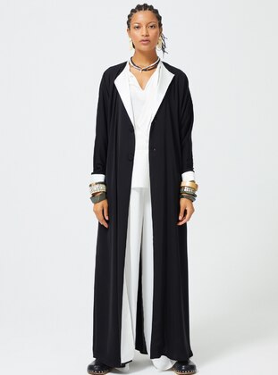 Black - Unlined - Shawl Collar - Abaya - Nuum Design