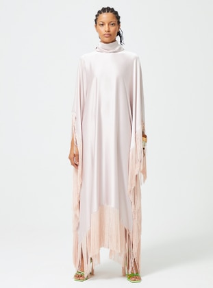 Beige - Polo neck - Unlined - Modest Dress - Nuum Design