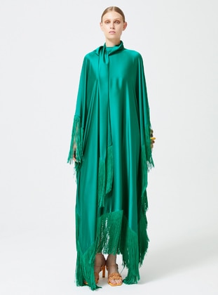 الأخضر الزمردي - قبة بولو - نسيج غير مبطن - فستان - Nuum Design