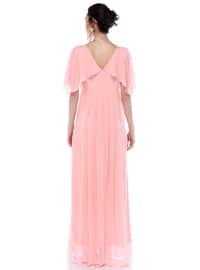 Chiffon - Double-Breasted - V neck Collar - Maternity Evening Dress