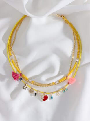 Gold - Yellow - Necklace - Batı Accessories