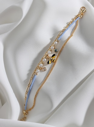 Gold - Lilac - Bracelet - Batı Accessories