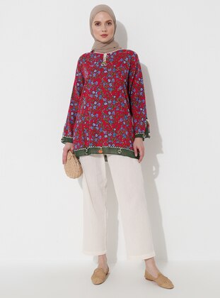 Sile Cloth Patterned Tunic Red