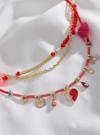 Gold - Red - Necklace