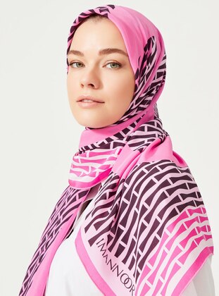 Pink - Printed - Shawl - IMANNOOR