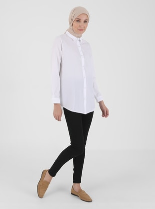 Asymmetric Cut Shirt White