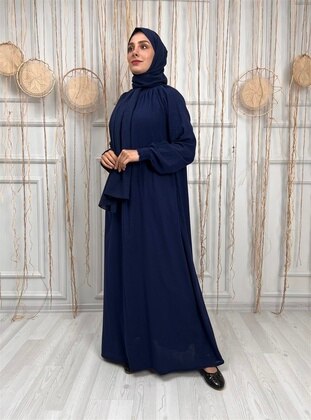 Navy Blue - Unlined - Prayer Clothes - ELİŞ ŞİLE BEZİ