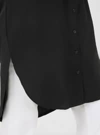 Black - Button Collar - Point Collar - Tunic