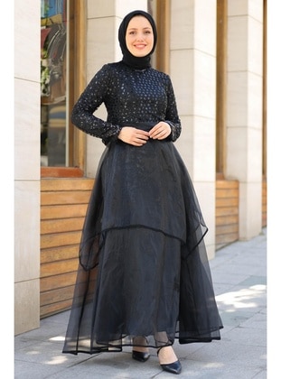Black - Modest Evening Dress - Meqlife