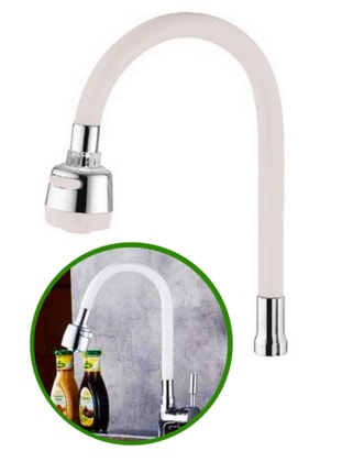Flexible Curlable Silicone Faucet Mixer Head White