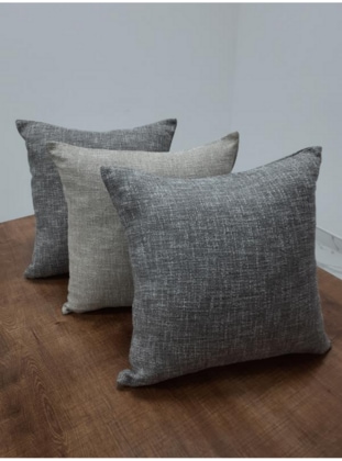 Gradient Linen Fabric Gray/Beige Cushion 45*45 Cm 3 Pieces 665