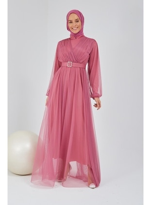 Pink - Modest Evening Dress - Meqlife