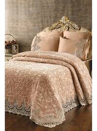 French Lace Elvin Blanket Set 6 Piece (Blanket Pillow Cases Sheets) Cappucino