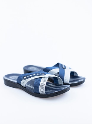 Navy Blue - Sandal - Slippers - Pembe Potin