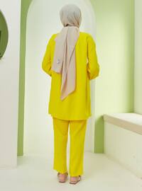 Yellow - Unlined - V neck Collar - Suit