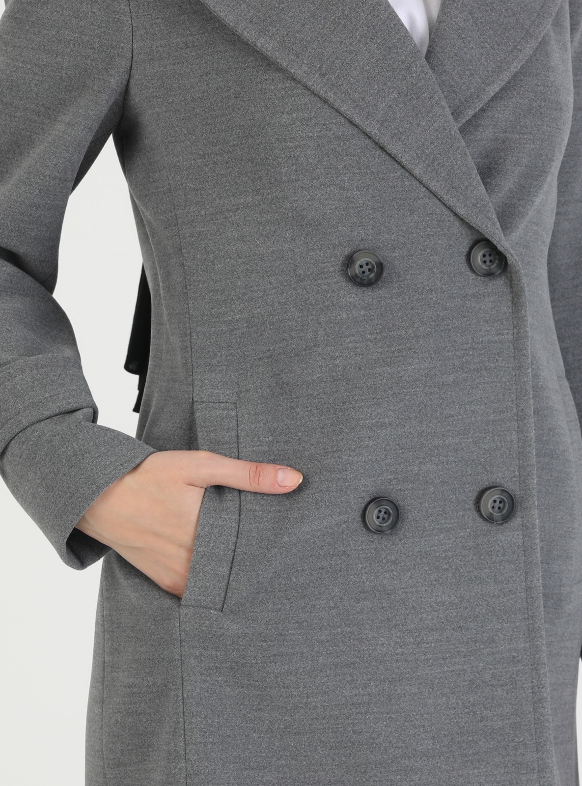 Gray - Fully Lined - Shawl Collar - Coat