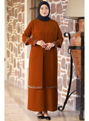 Terra Cotta - Modest Plus Size Evening Dress - Amine Hüma