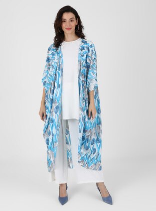 Unlined - Blue - Kimono - SENSE