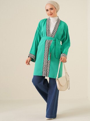 Unlined - Green - Kimono - By Saygı
