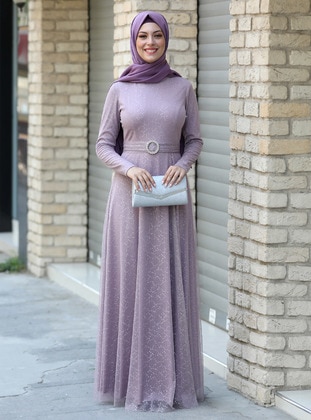 Rabia Hijab Evening Dress Rose