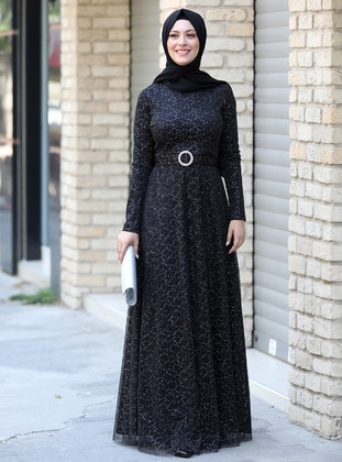 Rabia Hijab Evening Dress Black