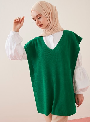 V-Neck Sweater Emerald Green
