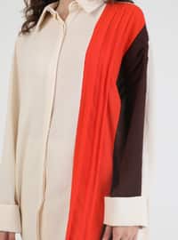 Garnished Tunic Red Coffee Color