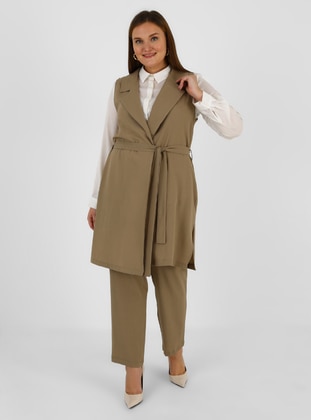 Mink - Double-Breasted - Unlined - Plus Size Suit - Alia