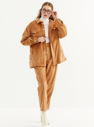 Brown - Unlined - Point Collar - Jacket - Nacchos