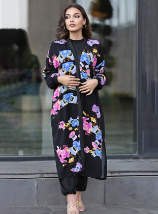Multi - Black - Kimono - Modanarin