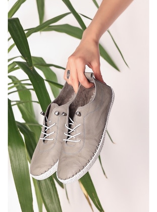 250gr - Gray - Flat Shoes - Malenta Shoes