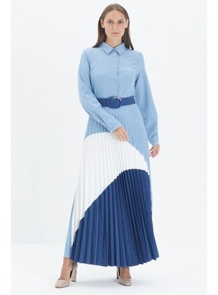 Blue - Modest Dress - ZÜHRE