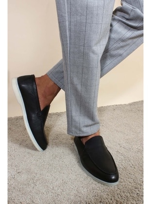 Genuine Leather Men's Casual Shoes 819Malp1 Black