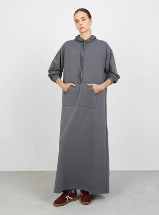 Dark Gray - Unlined - Modest Dress- Benin