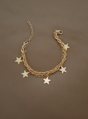 Gold - Bracelet - Bej Takı