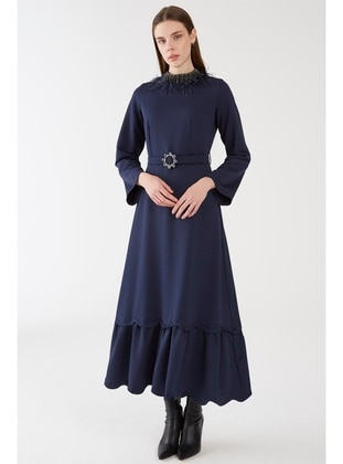 Navy Blue - Modest Dress - ZÜHRE