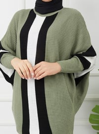 Mint Green - Stripe - Boat neck - Unlined - Knit Tunics