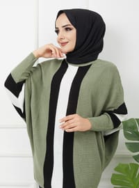 Mint Green - Stripe - Boat neck - Unlined - Knit Tunics