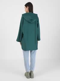Hooded Pocket Detailed Sweatshirt Green