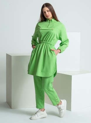 Green - Unlined - Crew neck - Suit - Savewell Woman